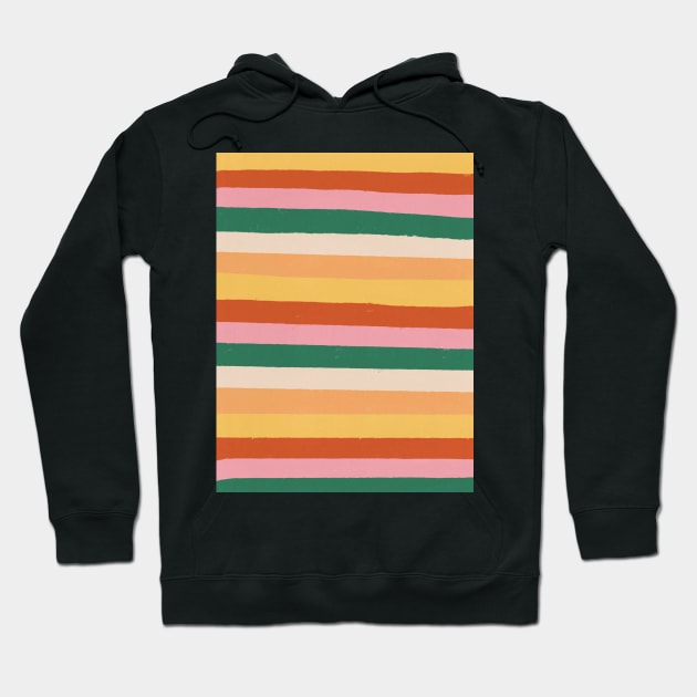 Rainbow stripes Pattern Hoodie by Gigi Rosado